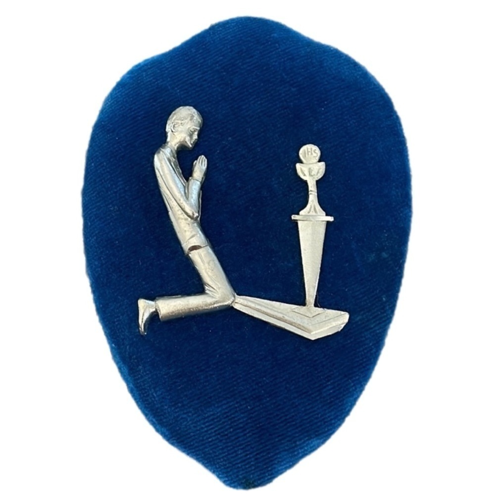 Pelted Inciso Pewter Style Religious Plaque